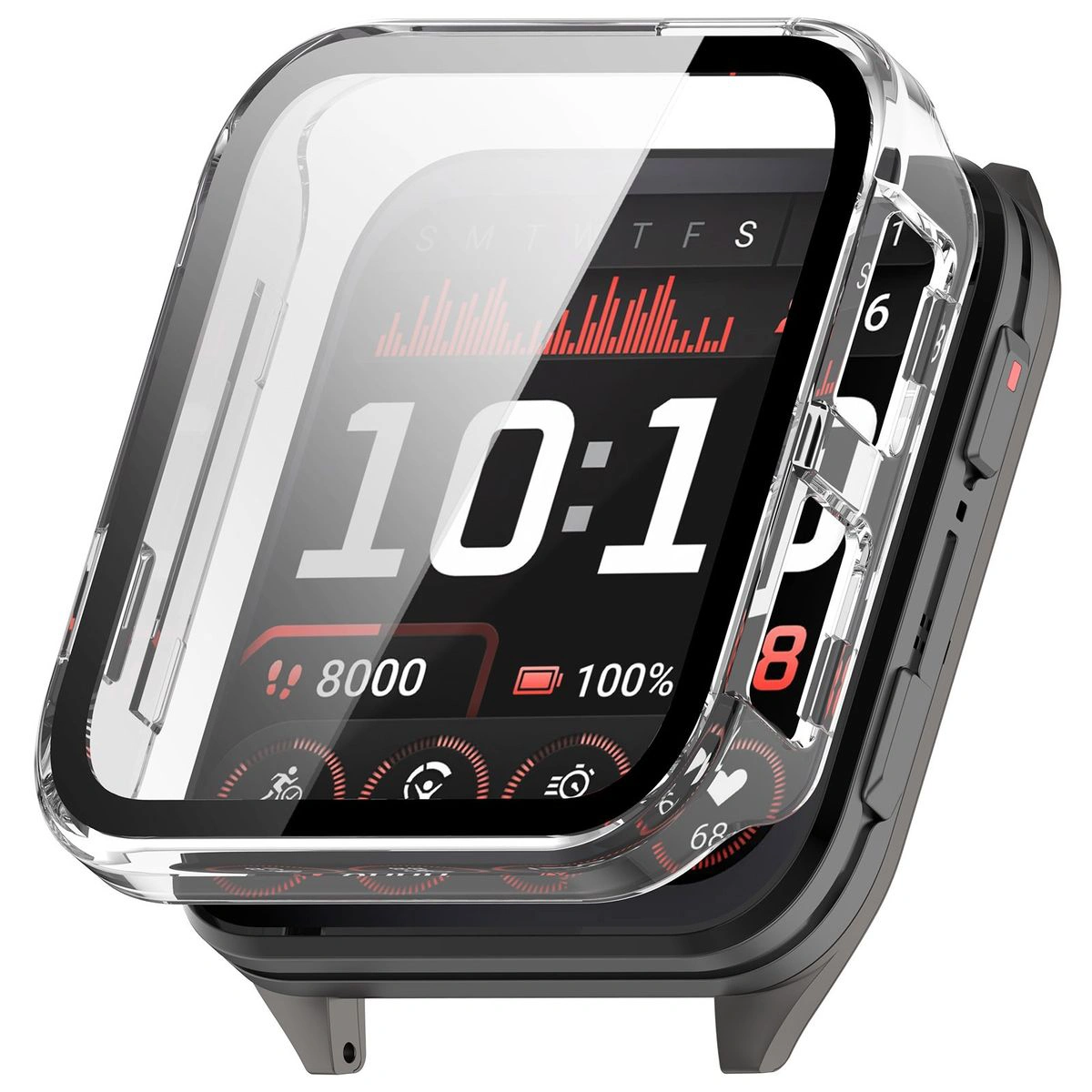 Wizualizacja nakładania etui Bizon Case Watch Adamo do Garmin Venu X1